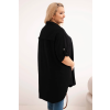Dámská košile Plus Size z viskózy s delší zadní částí černá (Velikost universal, Barva Černá)