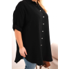 Dámská košile Plus Size z viskózy s delší zadní částí černá (Velikost universal, Barva Černá)