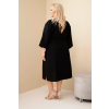 Dámské bavlněné košilové šaty Plus Size s páskem černé (Velikost universal, Barva Černá)
