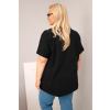 Dámská bavlněná halenka Plus Size s motýlky černá (Velikost universal, Barva Černá)