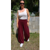 Letní kalhoty s pružnou gumou VIOLA vínové