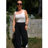 Letní kalhoty s pružnou gumou VIOLA černé