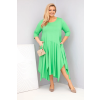 Dámské bavlněné Plus Size šaty s asymetrickým lemem světle zelené (Velikost universal, Barva Světle zelená)