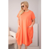 Dámské bavlněné šaty Plus Size s kapsami malinové (Velikost universal, Barva Raspberry)