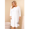Dámské bavlněné Plus Size šaty s volánem bílé (Velikost universal, Barva Bílá)