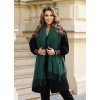 dlouhá šála s třásněmi tmavě zelená