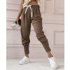 stylové kalhoty s elastickou gumou v pase hnědé