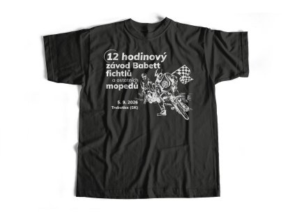 zavody mopedu tricko s potiskem cerne 2026