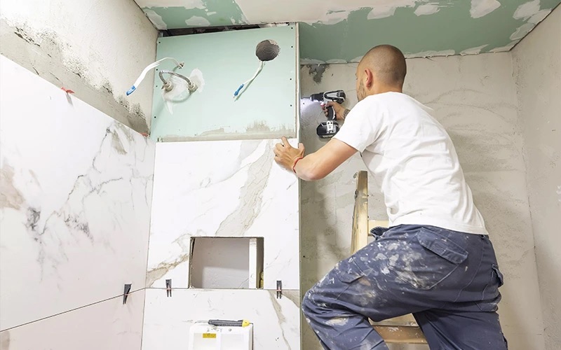 Using plasterboard in bathroom renovation