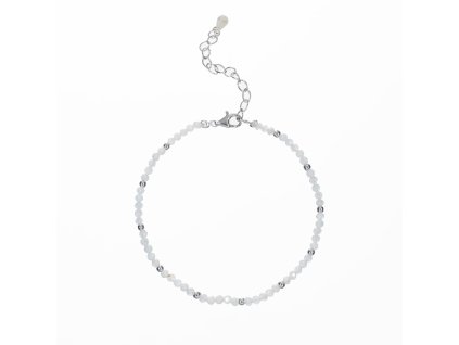 Náramek moon stone se stříbrem 2 mm