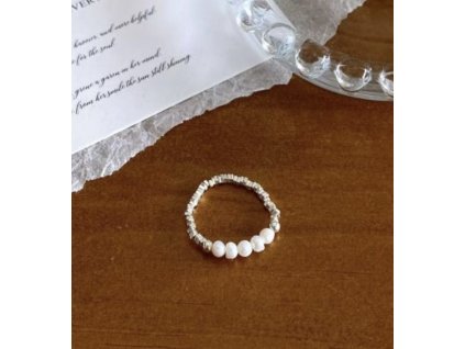 Stříbrný prstýnek s pravými perlami a stříbrem  Stříbro Ag 925/1000, přírodní perla