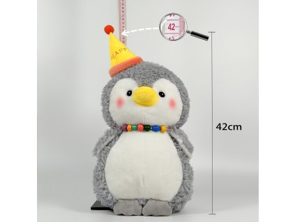 Tučnák s vánočni čepici -42 cm