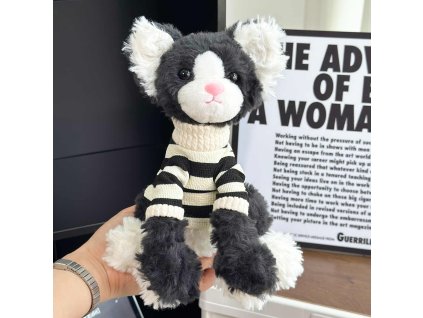 Plyšový kocour ve svetru- 33 cm