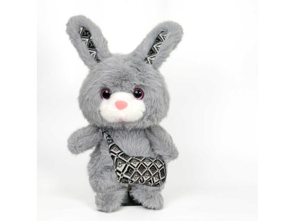 Zajíc luxusní šedý s kabelkou- 50cm