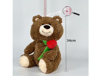 Medvidek DAV  s růži 48 cm