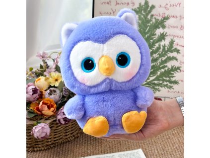 Sova plyšová modrá-19 cm