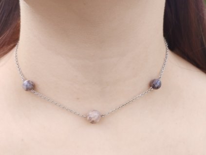 náhrdelník Laskavost z jaspisu zebra a chirurgické oceli