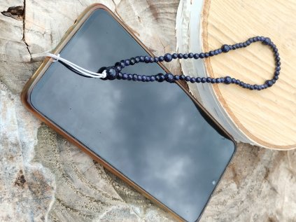Přívěsek Magie noci – třpytivý modrý aventurín s poutkem na mobil