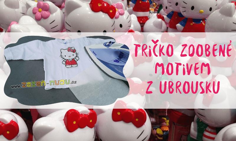 Tričko zdobené motivem z ubrousku