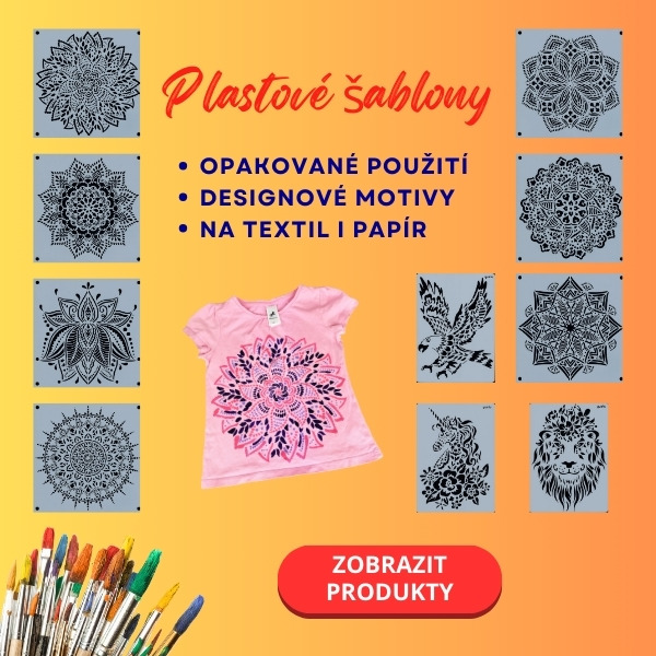 Plastové šablony pro opakované použití, šablony na textil