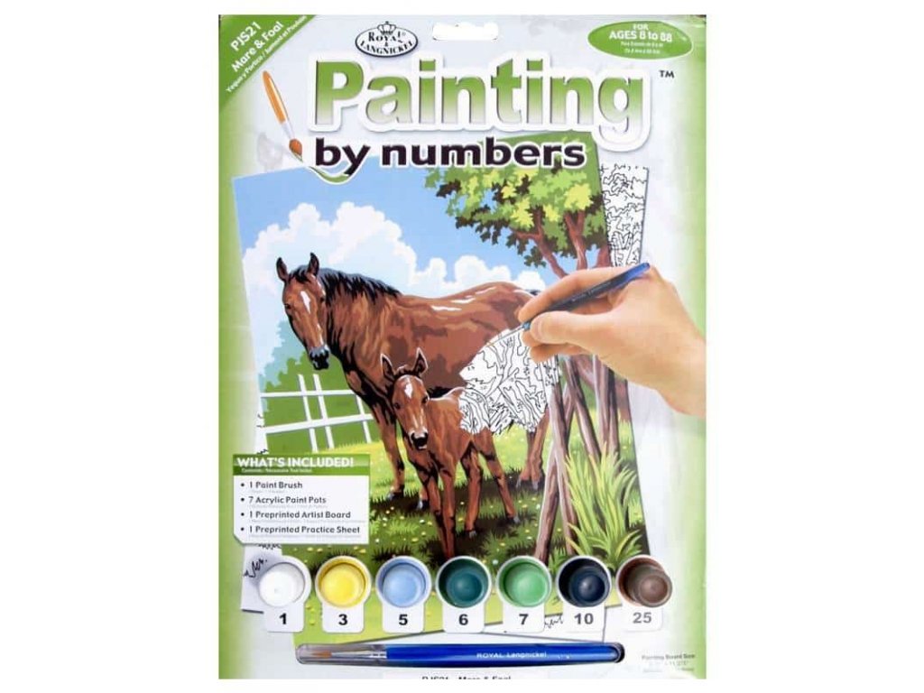Malování podle čísel střední - koně