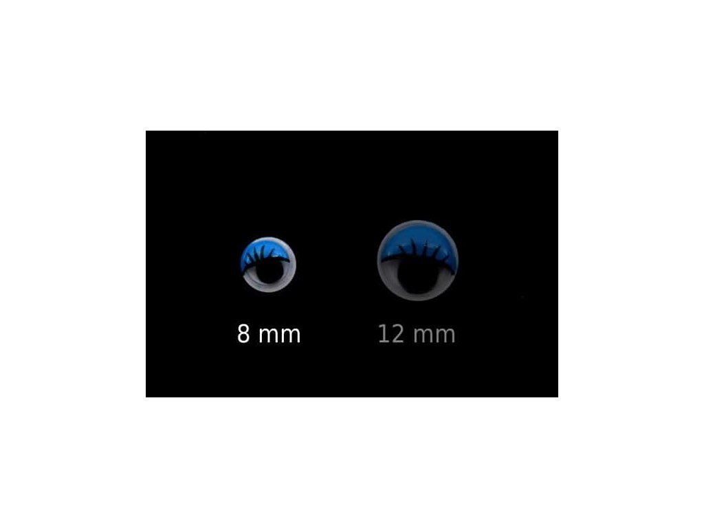 Pohyblivé oči - modré řasy 8 mm