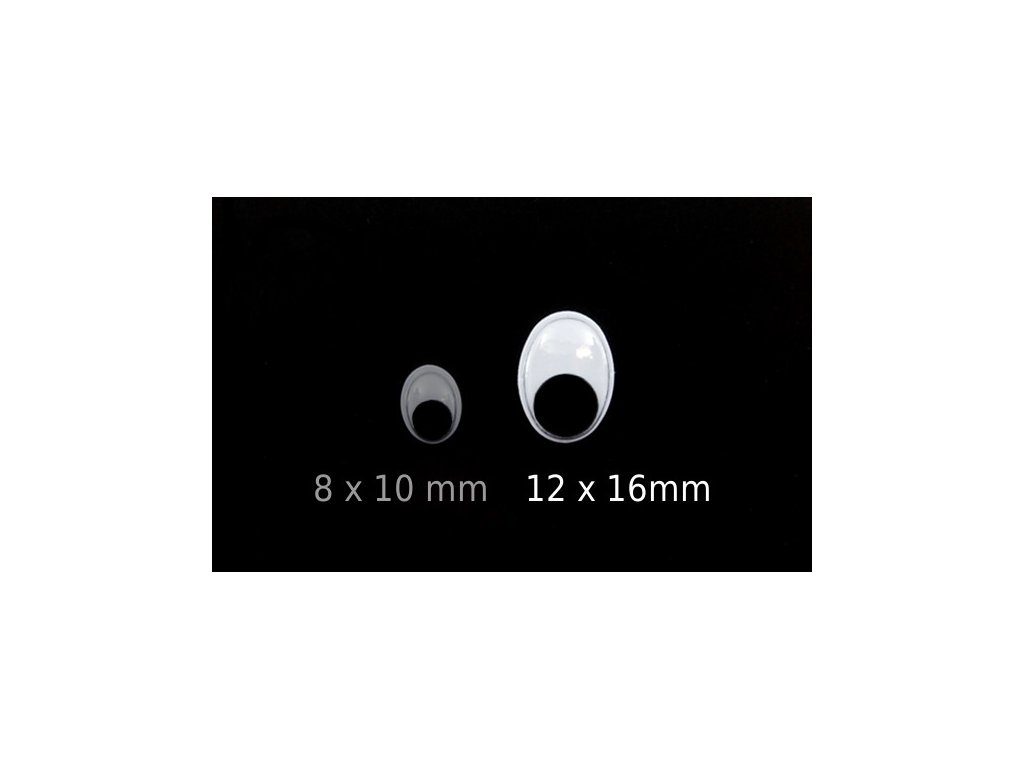 Pohyblivé oči oválné - 12 x 16 mm