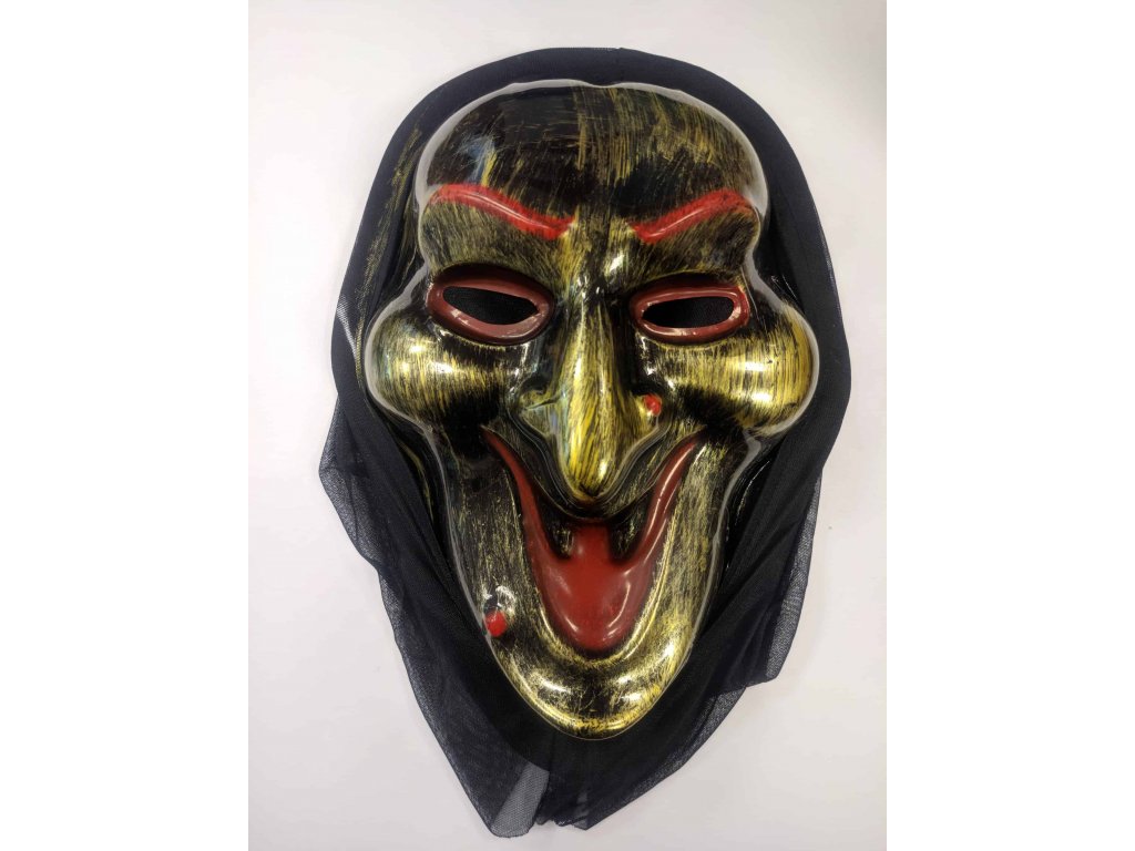 Maska stařenka - zlatá