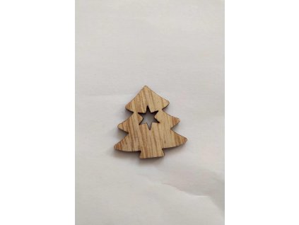 Dřevěná dekorace - stromek s hvězdou