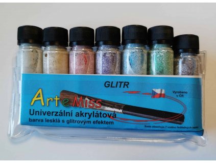 Akrylátové (akrylové) barvy Artemiss 7 x 12g - glitrové