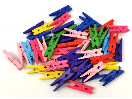 Kolíčky barevné 50 ks - 3 cm