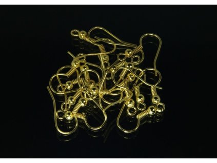 Naušnicový háček - afro,galvanizace zlatá - 10 kusů
