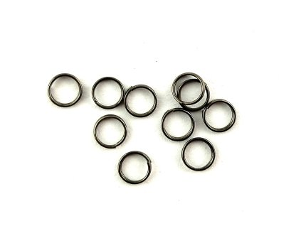 Kroužek kovový dvojitý - černý nikl - 5mm