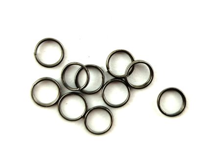 Kroužek kovový dvojitý - černý nikl - 7mm