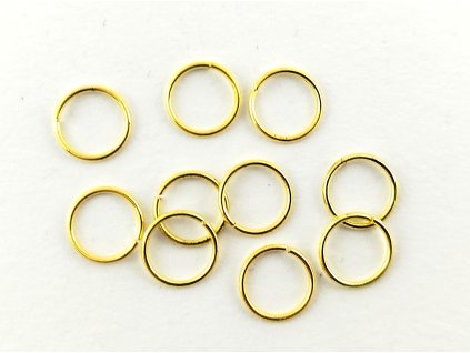 Kroužek kovový jednoduchý - zlato - 10mm - 10 kusů