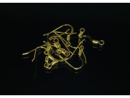 Naušnicový háček (afro) s ploškou galvanizace zlato - 10 kusů