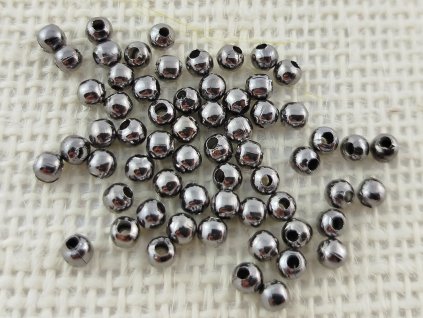Rokajl - kovové perličky - 4mm - černý nikl
