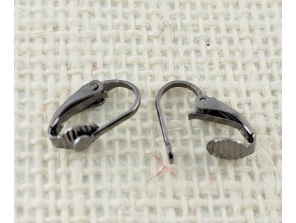 Naušnicový háček klipsový malý - černý nikl - 1 pár