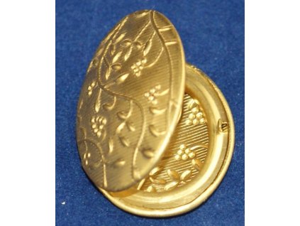 Medailon rozevírací - ovál, galvanizace zlato, 30 x 24 mm