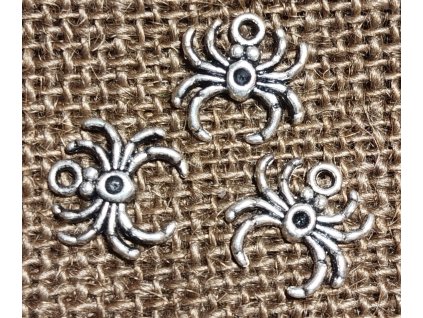 Přívěsek - kov - stříbro - pavouk 2