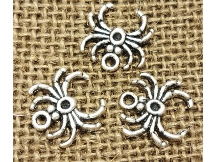 Přívěsek - kov - stříbro - pavouk 2