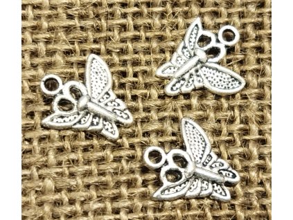 Přívěsek - kov - stříbro - motýlek 2