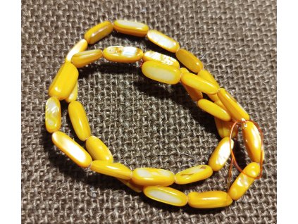 Perleť - žlutá - 12mm - šňůra