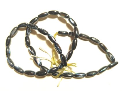 Perleť - černá - 10mm - šňůra