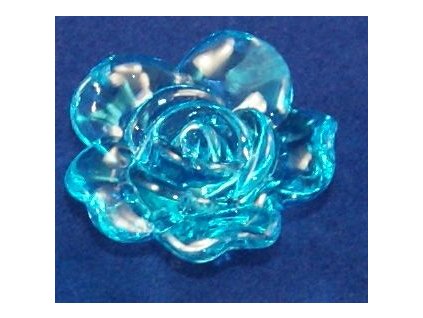 Růže - průhlený plast - modrá barva