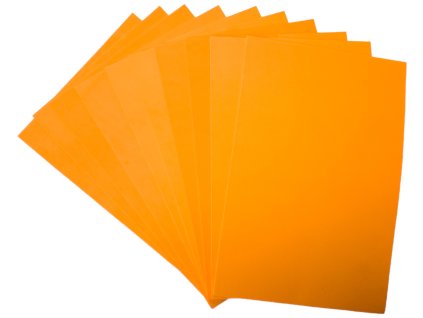 Pěnovka Moosgummi oranžová (20x30 cm, sada 10 ks)