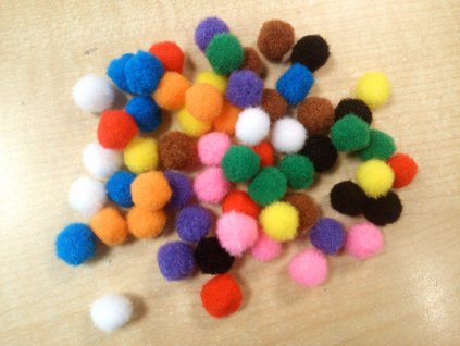 Bambulky 1,5cm - 60 ks - mix barev
