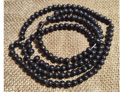 Vosková perla - černá (šňůra) - 6 mm (150ks)