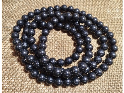 Vosková perla - černá (šňůra) - 8 mm (106ks)