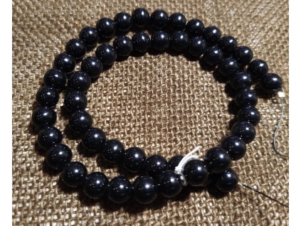 Vosková perla - černá (šňůra) - 8 mm (55 ks)